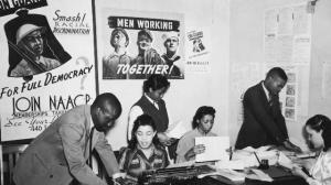 Ella Baker at a New York branch of the NAACP office in 1943, where she served as organizational director. 